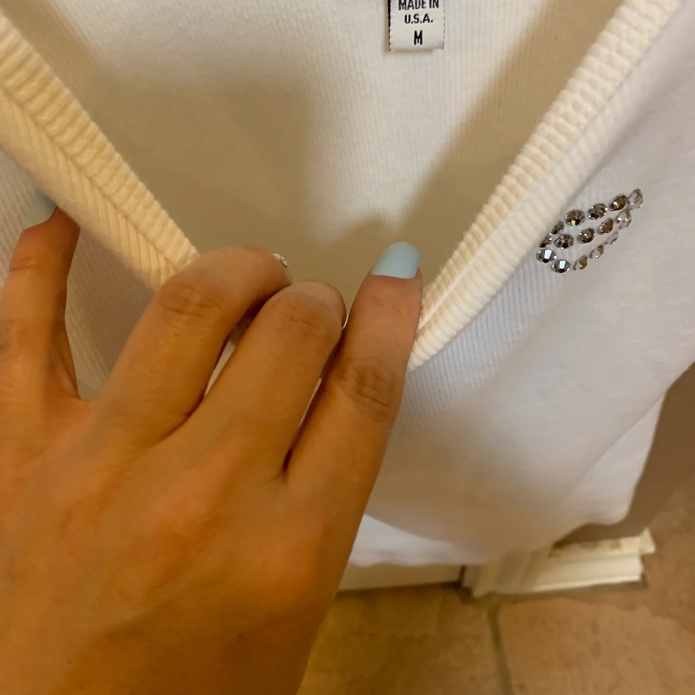 Bebe white m tank top